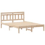 vidaXL Cadre de lit avec tête de lit Marron Bois de pin