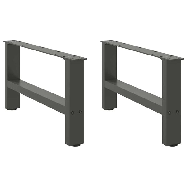 vidaXL Pieds de table basse Anthracite 2 pièces 60 x (30-31) cm Acier