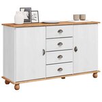 vidaXL Buffet ASKIM Blanc 133 5 x 40 x 79 cm Bois massif en pin