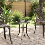 vidaXL Table de jardin bronze Ø48x53 cm aluminium coulé