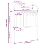 vidaXL Tête de lit de remplacement métal blanc 75 cm
