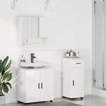 vidaXL Ensemble de mobilier de salle de bain 3 Pièces Blanc brillant