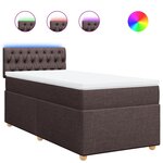 vidaXL Sommier à lattes de lit avec matelas Marron foncé 90x190 cm