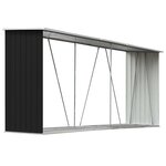 vidaXL Abri de stockage à bois Acier galvanisé 330x84x152cm Anthracite