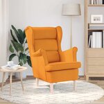 vidaXL Fauteuil jaune foncé 74x84x100 cm tissu