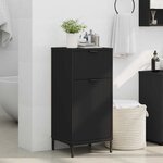 vidaXL Cabinet de salle de bain avec tiroir Noir 39 5 x 36 x 88 cm