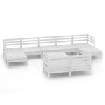 Salon de jardin meuble d'extérieur ensemble de mobilier 10 pièces blanc bois de pin massif 02_0015195