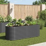 vidaXL Lit surélevé de jardin 240x80x81 cm Acier galvanisé Gris