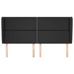vidaXL Tête de lit avec oreilles Noir 203x23x118/128 cm Similicuir