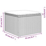 vidaXL Tabouret de jardin avec coussin Marron 55x55x37 cm Résine tressée