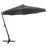 vidaXL Parasol suspendu avec mât Anthracite 3 5x2 9 m Bois de sapin