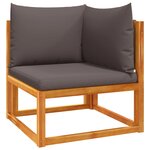 vidaXL Salon de jardin avec coussins 9 Pièces bois massif d'acacia