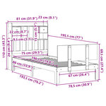 vidaXL Lit bibliothèque sans matelas 75x190 cm bois de pin massif