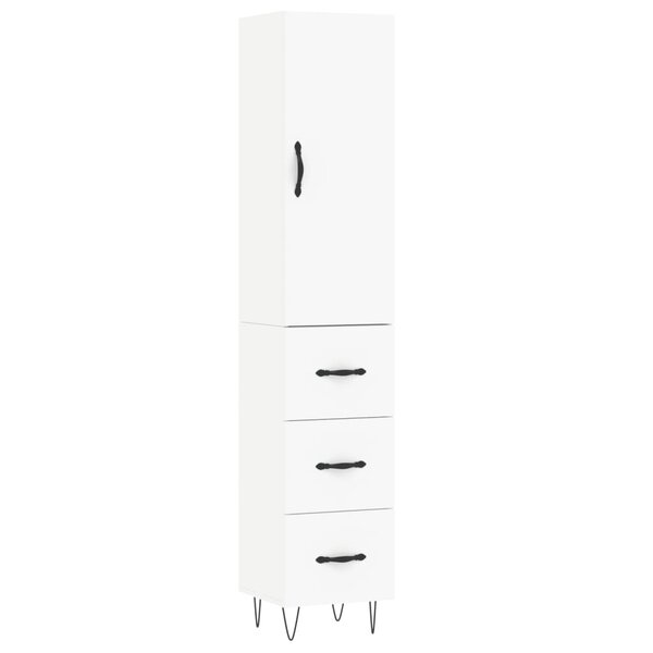 vidaXL Buffet haut Blanc 34 5x34x180 cm Bois d'ingénierie