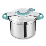 SEB P4624916 Autocuiseur Cocotte-minute CLIPSO MINUT' EASY 9L - Tous feux dont induction - Fabriqué en France - Inox et bleu