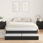 vidaXL Cadre de lit de rangement en chêne noir 150x200 cm