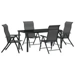 vidaXL Ensemble de salle à manger de jardin 5 pièces gris en rotin synthétique