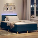 vidaXL Lit à ressorts avec matelas Bleu 120 x 200 cm tissu