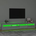 vidaXL Meuble TV avec lumières LED Sonoma gris 240x35x40 cm