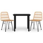 vidaXL Ensemble à manger de jardin 3 Pièces Résine tressée