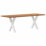 vidaXL Table à manger et bord naturel bois massif chêne rectangulaire