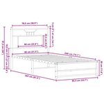 vidaXL Cadre de lit sans matelas chêne fumé 80x200cm bois d'ingénierie