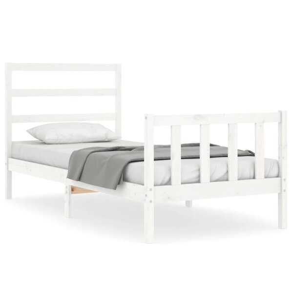 vidaXL Cadre de lit sans matelas blanc bois de pin massif