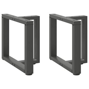 vidaXL Pieds de table basse en T  2 pièces  anthracite  50 x 25 x (42-43) cm  acier
