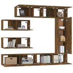 vidaXL Ensemble de meubles TV 7 Pièces Chêne fumé Bois d'ingénierie