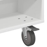 vidaXL Table d'appoint avec roues Blanc 90 x 50 x 30 cm