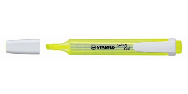 Blister de 1 Surligneur de poche SWING COOL Pointe Biseautée 1 - 4 mm - jaune STABILO