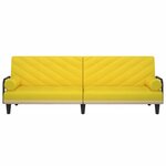vidaXL Canapé-lit avec accoudoirs jaune clair tissu