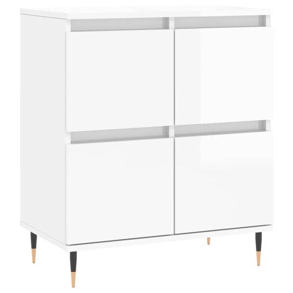 vidaXL Buffet Blanc brillant 60x35x70 cm Bois d'ingénierie
