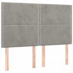 vidaXL Tête de lit Gris clair 144 x 5 x 118/128 cm Velours