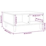 Vidaxl table basse sonoma gris 60x60x30 cm aggloméré