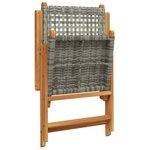 vidaXL Chaises inclinables de jardin lot de 6 gris rotin bois massif