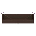 vidaXL Lit de jardin avec coussin et oreillers Résine tressée Marron