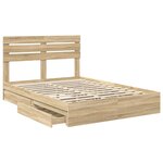 vidaXL Lit de Rangement Chêne Sonoma 140 x 200 cm Bois d'ingénierie