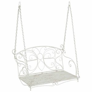 vidaXL Banc Balançoire Acier 105 5 x 61 x 56 cm Blanc antique