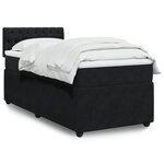 vidaXL Sommier à lattes de lit avec matelas Noir 100x200 cm Velours