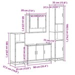 vidaXL Ensemble meubles salle de bain 4 Pièces chêne fumé bois ingénierie