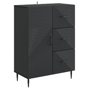 vidaXL Buffet avec tiroir Noir 66 x 34 5 x 89 5 cm Bois d'ingénierie