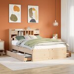 vidaXL Lit bibliothèque sans matelas 150x200 cm bois massif de pin