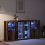 vidaXL Buffet 3 Pièces Bois ancien 202 x 37 x 100 cm Bois d'ingénierie