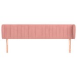 vidaXL Tête de lit avec oreilles Rose 203x23x78/88 cm Velours