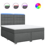vidaXL Sommier à lattes de lit avec matelas Gris foncé 180x200cm Tissu