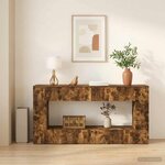 vidaXL Table console Chêne Fumé 155 x 29 x 74 cm Bois d’ingénierie