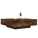 vidaXL Table basse avec lumières LED chêne fumé 100x100x31 cm