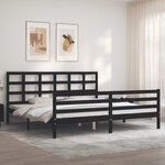 vidaXL Cadre de lit sans matelas noir 200x200 cm bois massif