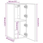 vidaXL Meuble TV mural avec lumières LED blanc 30 5x35x70 cm